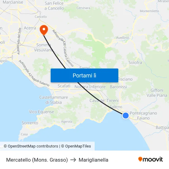 Mercatello (Mons. Grasso) to Mariglianella map