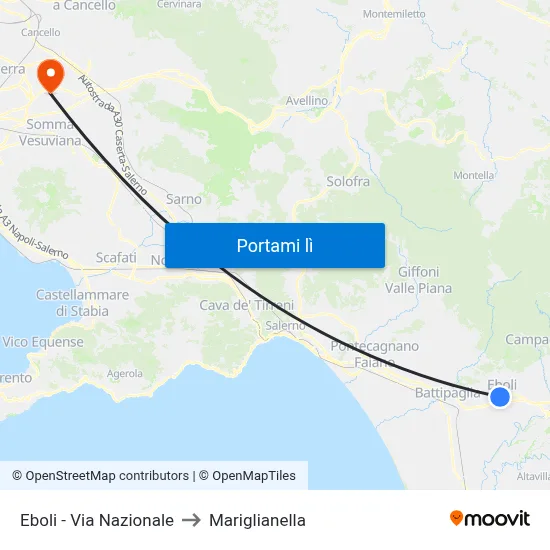 Eboli - Via Nazionale to Mariglianella map