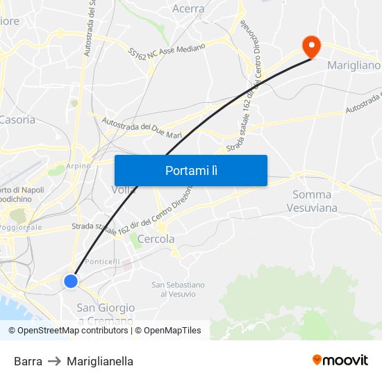 Barra to Mariglianella map