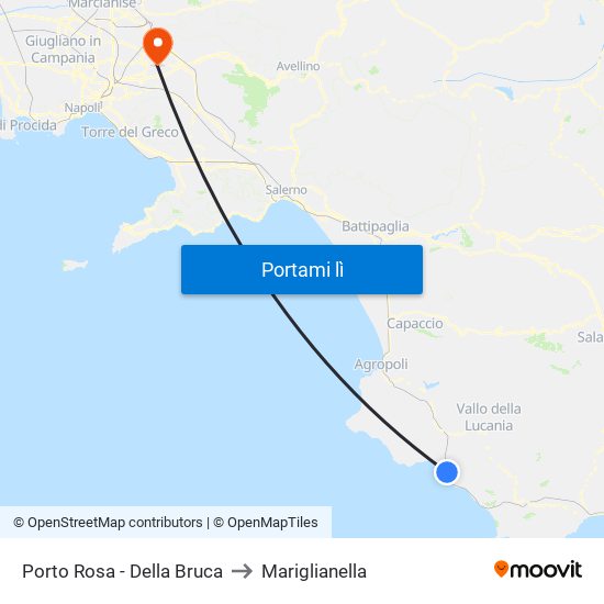 Porto Rosa - Della Bruca to Mariglianella map