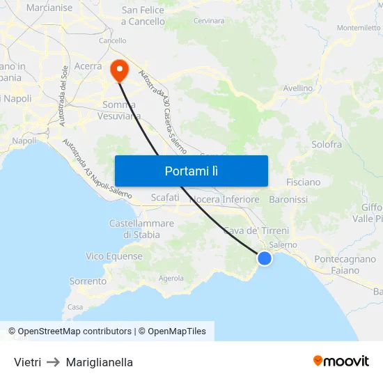 Vietri to Mariglianella map