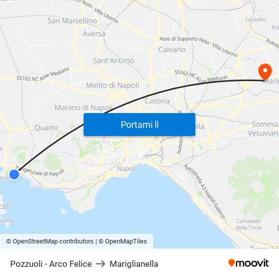 Pozzuoli - Arco Felice to Mariglianella map