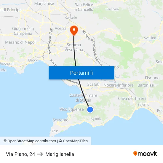 Via Piano, 24 to Mariglianella map