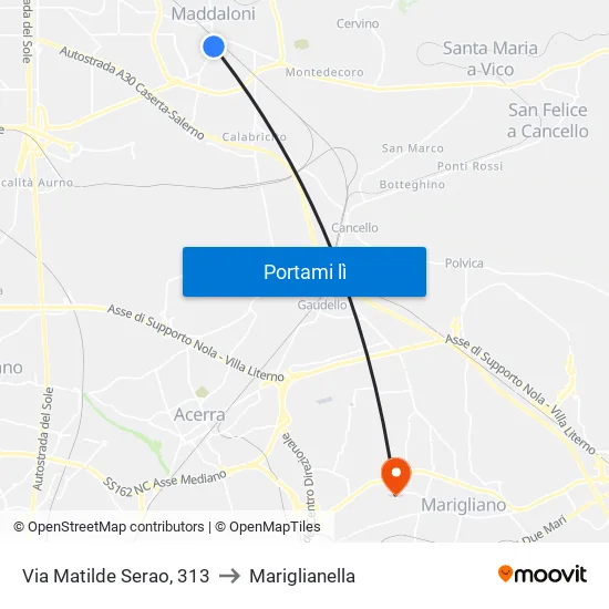 Via Matilde Serao, 313 to Mariglianella map