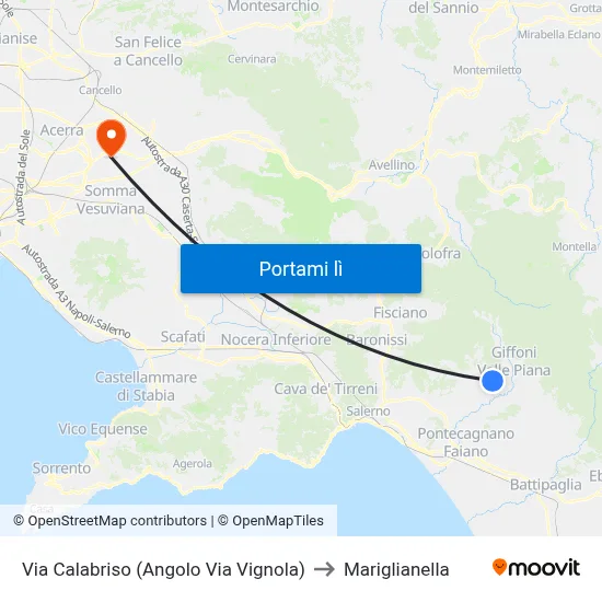 Via Calabriso (Angolo Via Vignola) to Mariglianella map