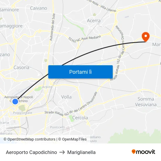 Aeroporto Capodichino to Mariglianella map