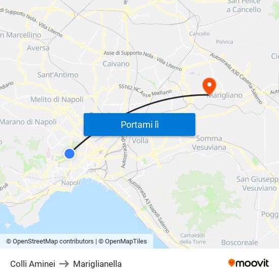 Colli Aminei to Mariglianella map