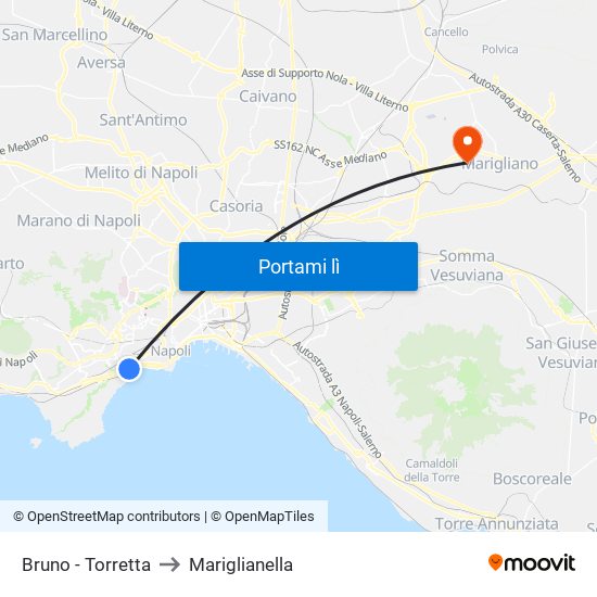 Bruno - Torretta to Mariglianella map