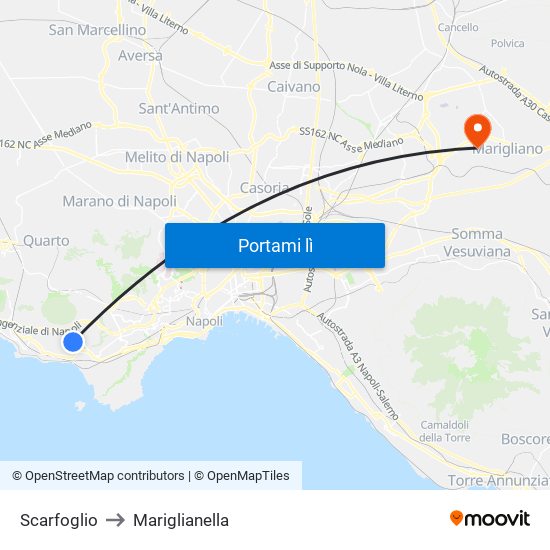 Scarfoglio to Mariglianella map