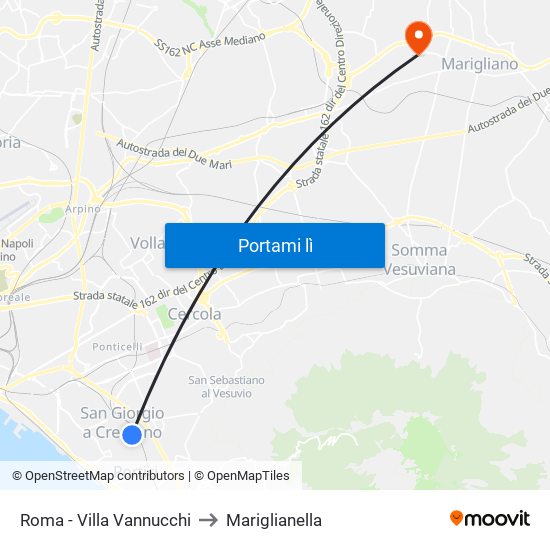 Roma - Villa Vannucchi to Mariglianella map