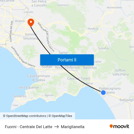 Fuorni - Centrale Del Latte to Mariglianella map
