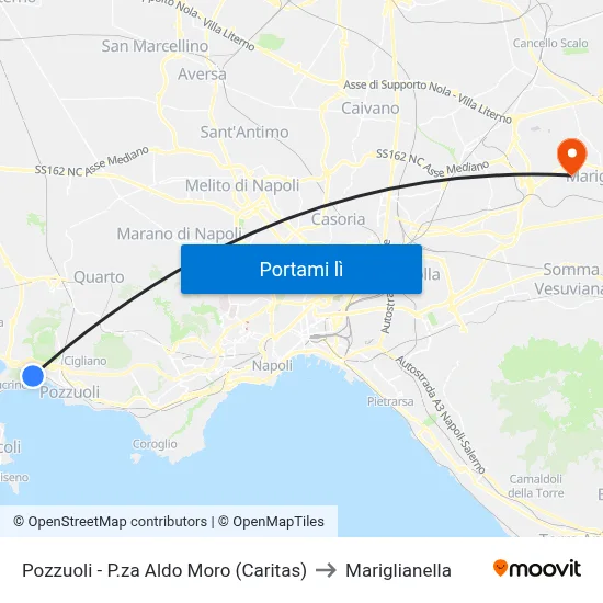 Pozzuoli - P.za Aldo Moro (Caritas) to Mariglianella map