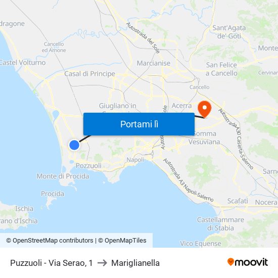 Puzzuoli - Via Serao, 1 to Mariglianella map