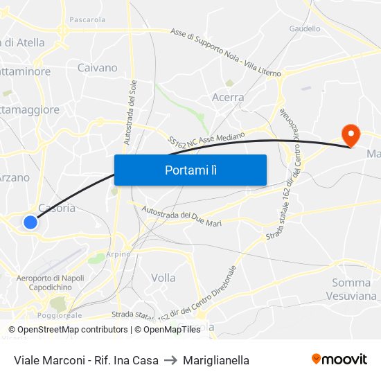 Viale Marconi - Rif. Ina Casa to Mariglianella map