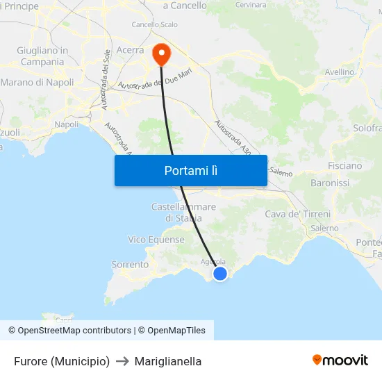 Furore (Municipio) to Mariglianella map