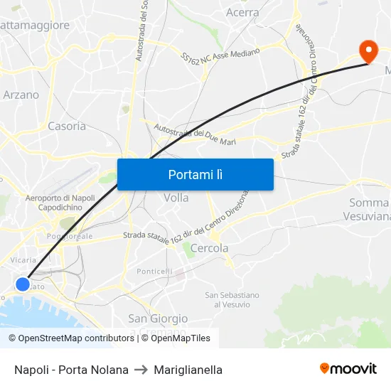 Napoli - Porta Nolana to Mariglianella map
