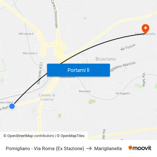 Pomigliano - Via Roma (Ex Stazione) to Mariglianella map