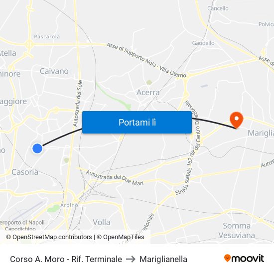 Corso A. Moro - Rif. Terminale to Mariglianella map