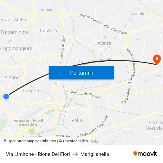 Via Limitone - Rione Dei Fiori to Mariglianella map