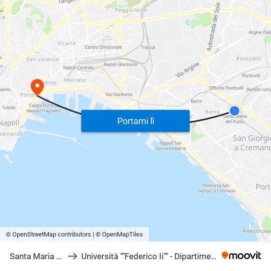 Santa Maria Del Pozzo to Università ""Federico Ii"" - Dipartimento Di Giurisprudenza map