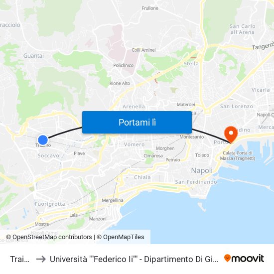 Traiano to Università ""Federico Ii"" - Dipartimento Di Giurisprudenza map