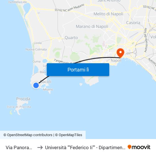 Via Panoramica, 47b to Università ""Federico Ii"" - Dipartimento Di Giurisprudenza map