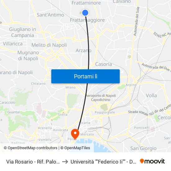Via Rosario - Rif. Palo Limite Velocità 30 Kmh to Università ""Federico Ii"" - Dipartimento Di Giurisprudenza map