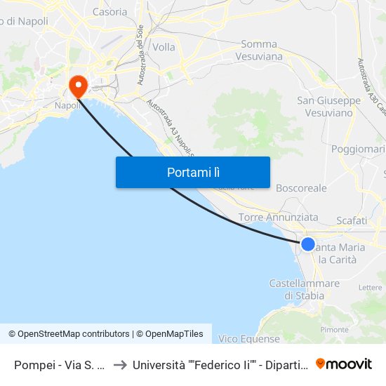 Pompei - Via S. Benedetto, 64 to Università ""Federico Ii"" - Dipartimento Di Giurisprudenza map