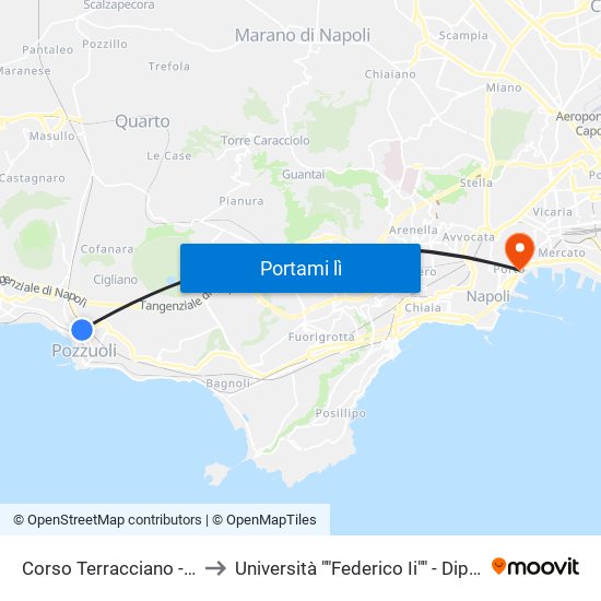 Corso Terracciano - Rif. Banco Di Napoli to Università ""Federico Ii"" - Dipartimento Di Giurisprudenza map