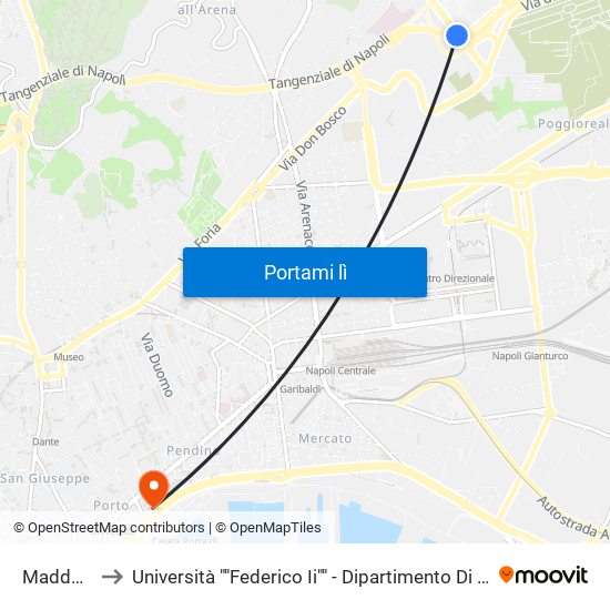Maddalena to Università ""Federico Ii"" - Dipartimento Di Giurisprudenza map