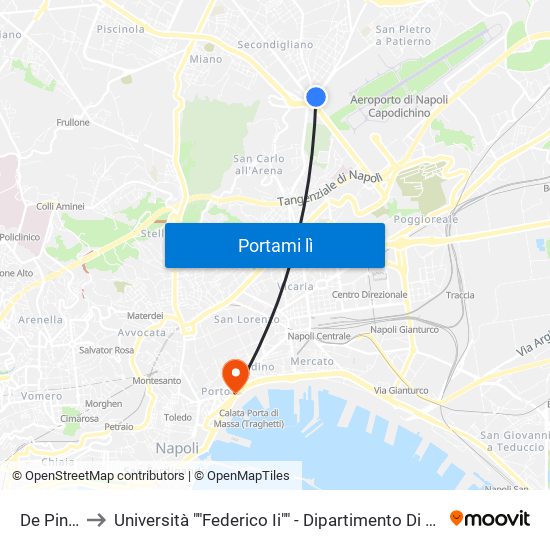 De Pinedo to Università ""Federico Ii"" - Dipartimento Di Giurisprudenza map
