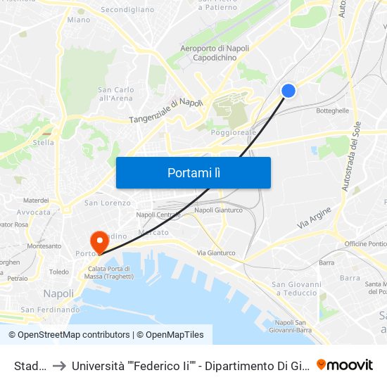 Stadera to Università ""Federico Ii"" - Dipartimento Di Giurisprudenza map