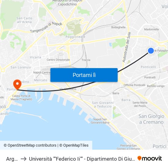 Argine to Università ""Federico Ii"" - Dipartimento Di Giurisprudenza map