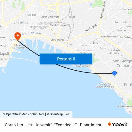Corso Umberto I to Università ""Federico Ii"" - Dipartimento Di Giurisprudenza map