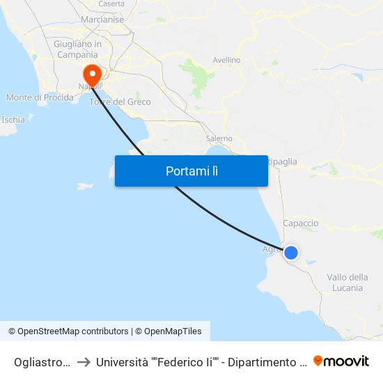 Ogliastro, Ss18 to Università ""Federico Ii"" - Dipartimento Di Giurisprudenza map