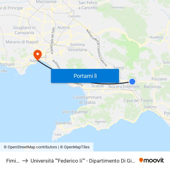 Fimiani to Università ""Federico Ii"" - Dipartimento Di Giurisprudenza map