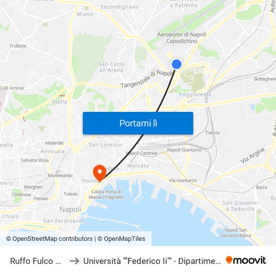 Ruffo Fulco Di Calabria to Università ""Federico Ii"" - Dipartimento Di Giurisprudenza map