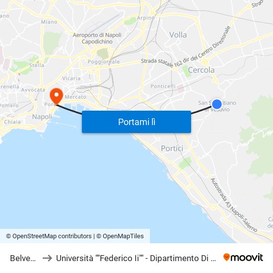 Belvedere to Università ""Federico Ii"" - Dipartimento Di Giurisprudenza map