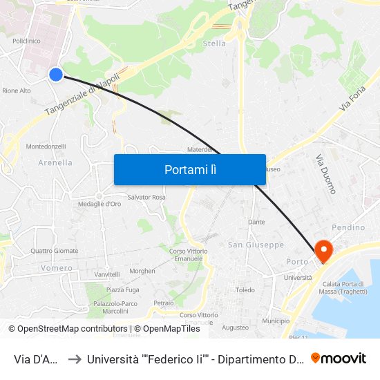 Via D'Antona to Università ""Federico Ii"" - Dipartimento Di Giurisprudenza map