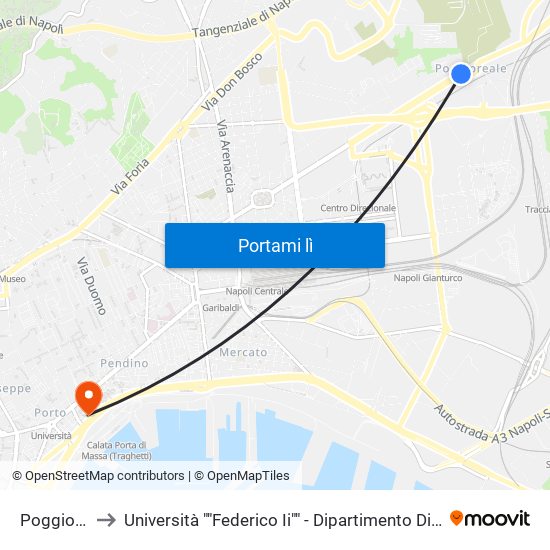 Poggioreale to Università ""Federico Ii"" - Dipartimento Di Giurisprudenza map