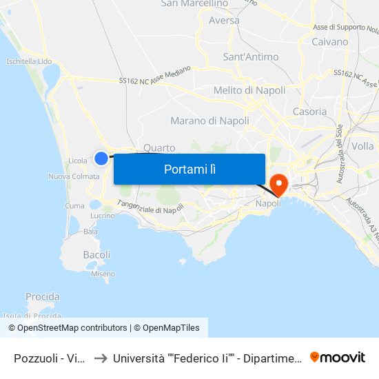 Pozzuoli - Via Serao, 1 to Università ""Federico Ii"" - Dipartimento Di Giurisprudenza map