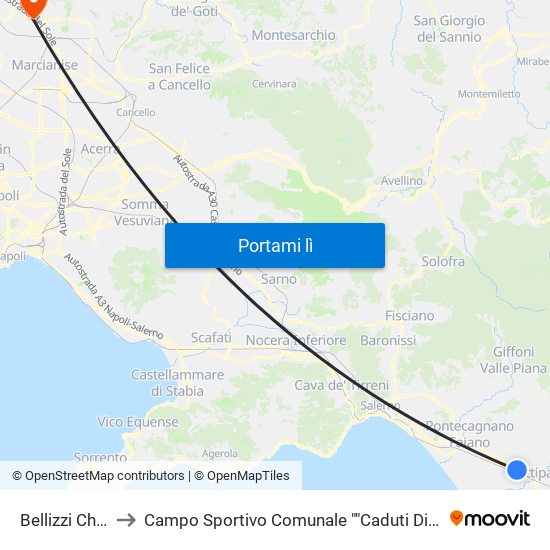 Bellizzi Chiesa to Campo Sportivo Comunale ""Caduti Di Superga"" map