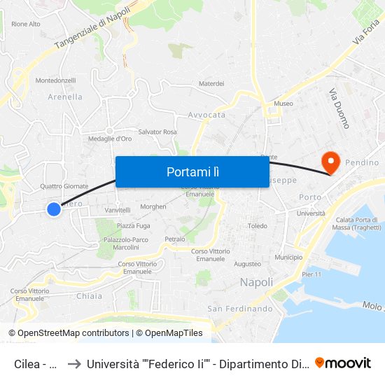 Cilea - Gemito to Università ""Federico Ii"" - Dipartimento Di Scienze Politiche (Disp) map