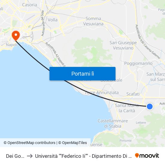 Dei Goti 175 to Università ""Federico Ii"" - Dipartimento Di Scienze Politiche (Disp) map