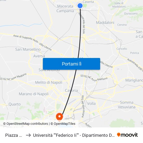 Piazza Silvagni to Università ""Federico Ii"" - Dipartimento Di Scienze Politiche (Disp) map