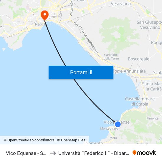 Vico Equense - Staz. Circumvesuviana to Università ""Federico Ii"" - Dipartimento Di Scienze Politiche (Disp) map