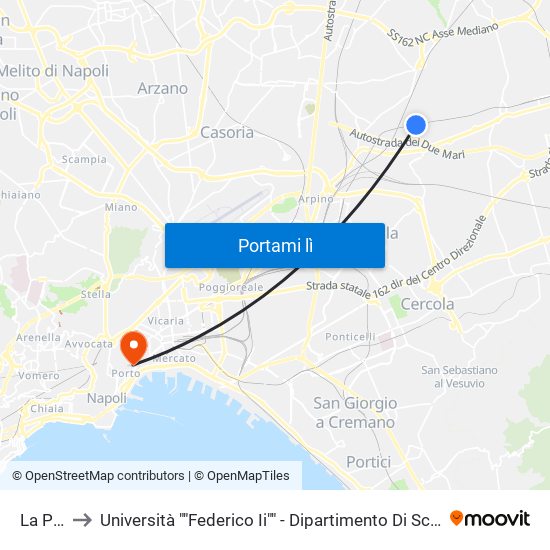 La Pigna to Università ""Federico Ii"" - Dipartimento Di Scienze Politiche (Disp) map