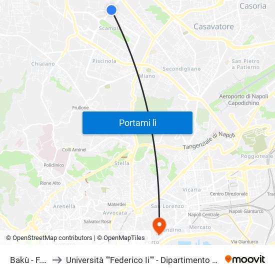 Bakù - F.Lli Cervi to Università ""Federico Ii"" - Dipartimento Di Scienze Politiche (Disp) map