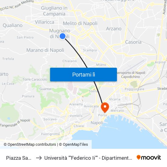 Piazza San Giovanni to Università ""Federico Ii"" - Dipartimento Di Scienze Politiche (Disp) map