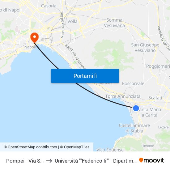 Pompei - Via S. Benedetto, 64 to Università ""Federico Ii"" - Dipartimento Di Scienze Politiche (Disp) map